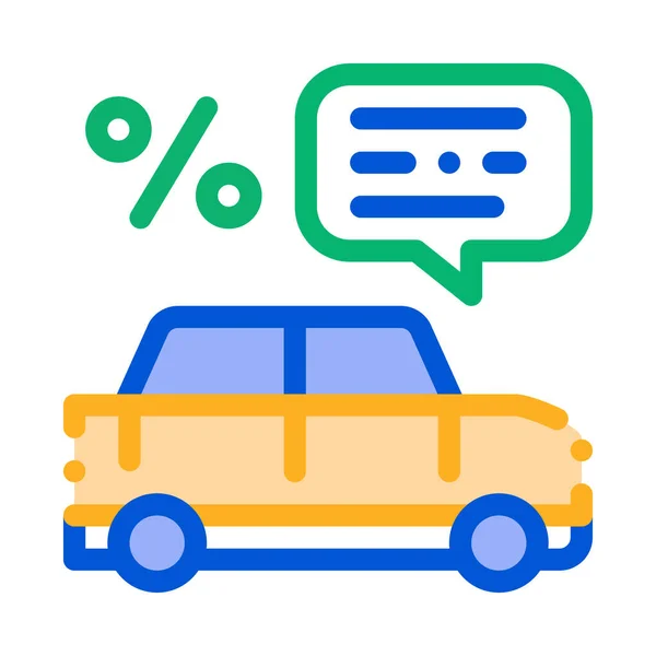 Illustration vectorielle de contour d'icône de devis en pourcentage de voiture — Image vectorielle