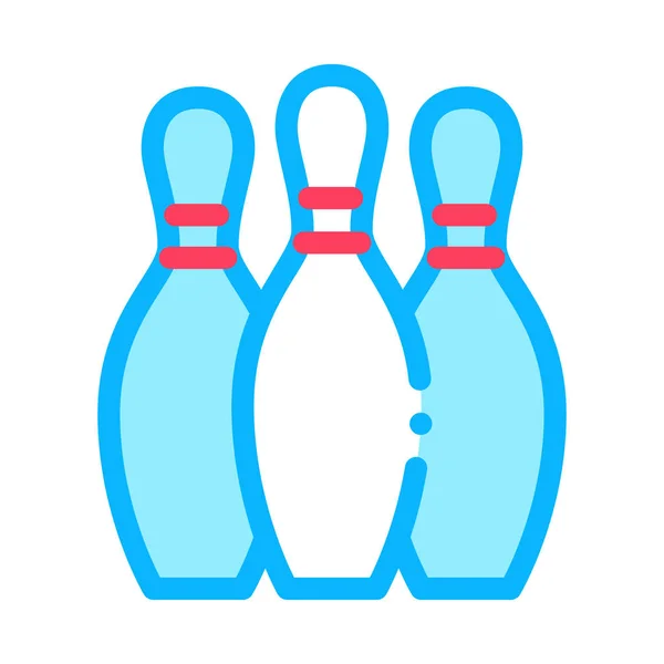 Bowling Skittles Icon Vector Outline Illustration — Stock Vector