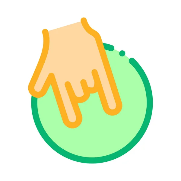 Hand Holding Ball Icon Vector Overzicht Illustratie — Stockvector