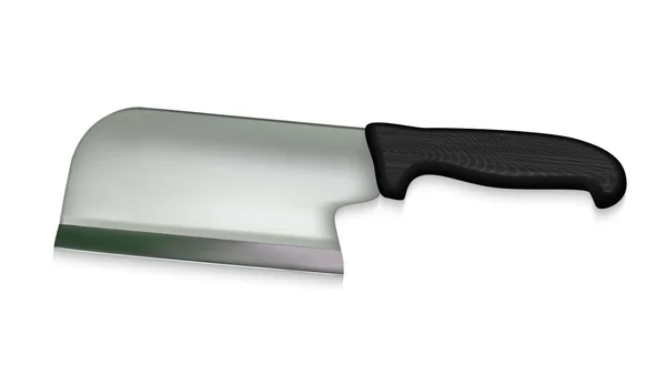 Cleaver Sharp Razor Knife With Wood Handle Vector — Stock Vector