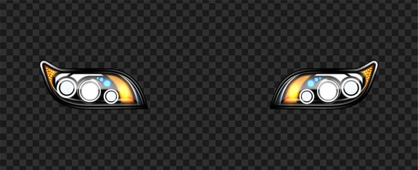 Headlight Car Detail With Glowing Effect Vector — 스톡 벡터