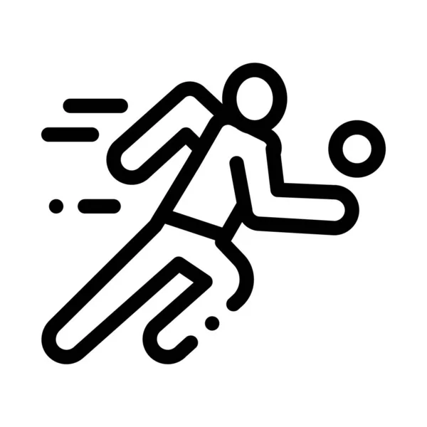 Illustration vectorielle de contour d'icône de joueur de volleyball en course — Image vectorielle