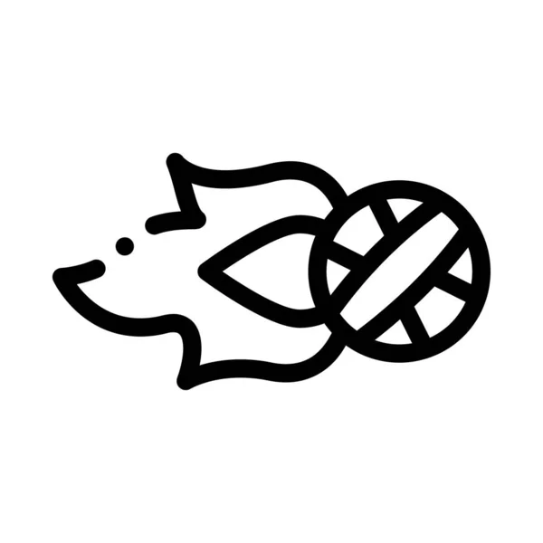 Fliegender Ball Symbol Vektor Umriss Illustration — Stockvektor