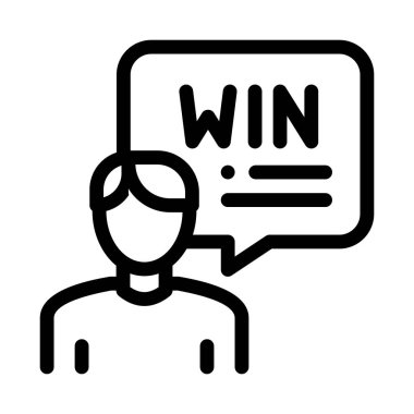 Kazanan Adam Simge Vektör Özeti Çizimi