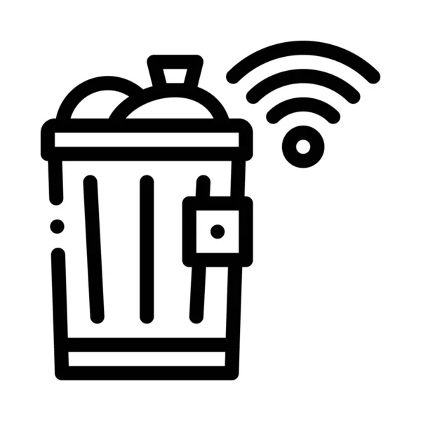 Illustration vectorielle de contour d'icône de poubelle — Image vectorielle
