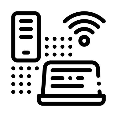 Wi-Fi Ağı Simge Vektörü Çizimi Yayıyor