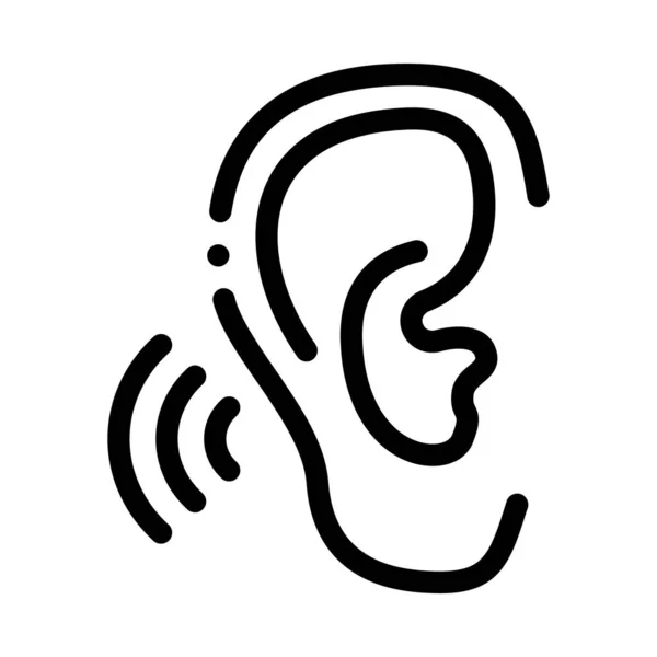 Hears Sound Icon Vector Outline Illustration — Stok Vektör