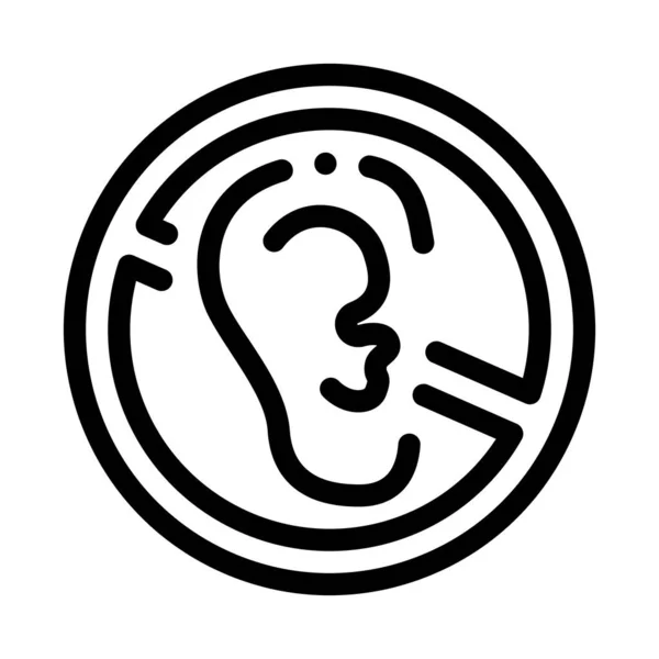 No Hearing Icon Vector Outline Ilustración — Vector de stock