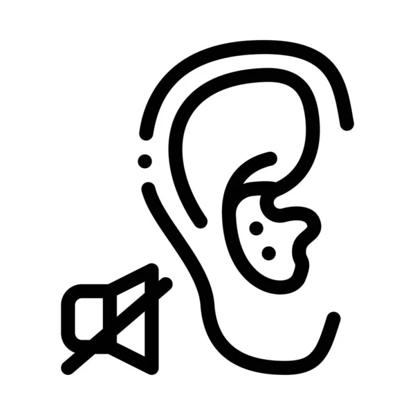 Falta de audição Icon Icon Vector Outline Illustration —  Vetores de Stock