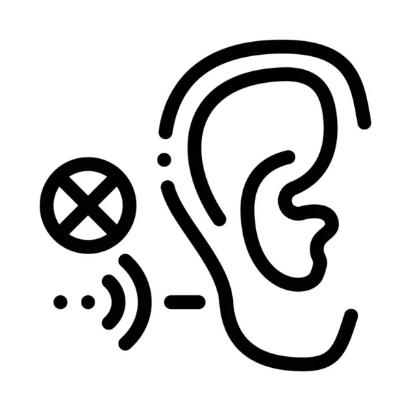 Ilustração do contorno do vetor do ícone da deficiência auditiva — Vetor de Stock