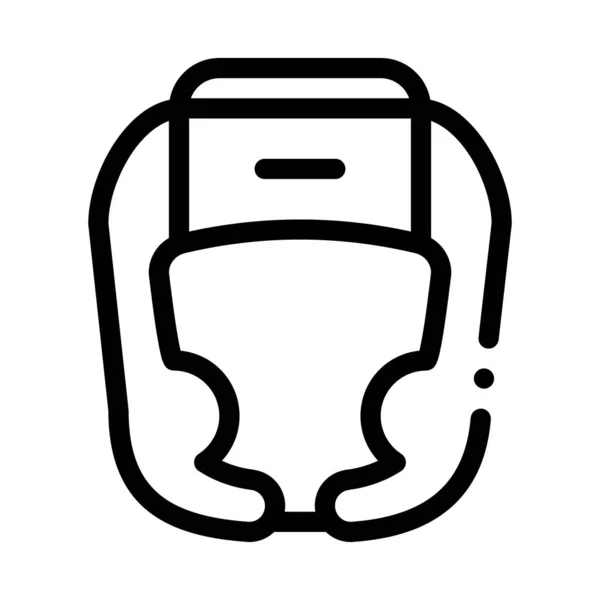 ボクサーヘルメットアイコンベクトル概要イラスト — ストックベクタ