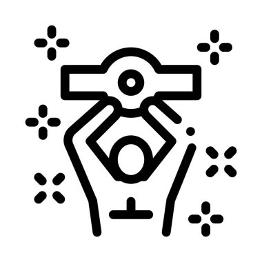 Boksör Şampiyonu Simge Vektör Çizim Çizimi