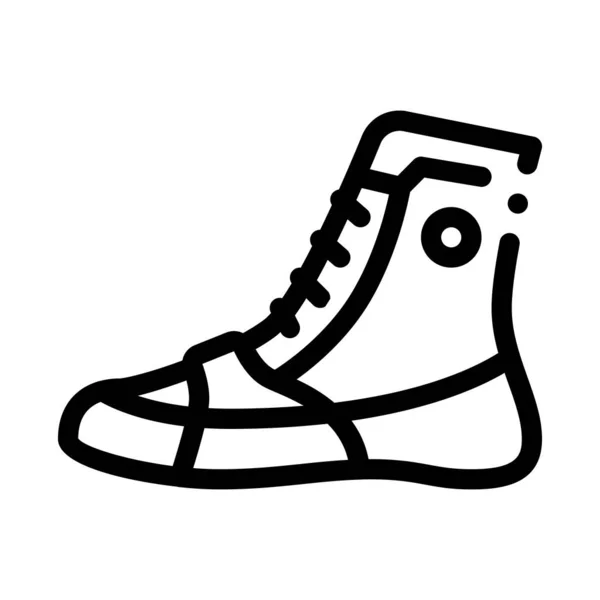 Zapatillas de Boxeo Icono Vector Esquema Ilustración — Vector de stock