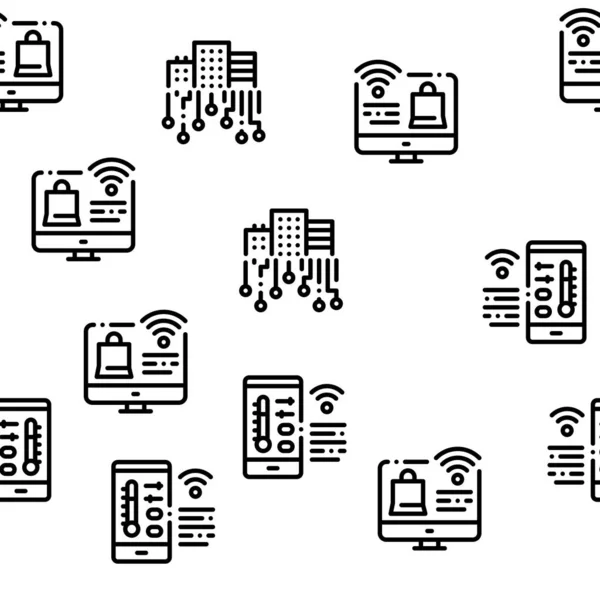 Internet Of Things Seamless Pattern Vector — 스톡 벡터