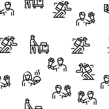 Kurye Teslimatı Kusursuz Desen Vektörü