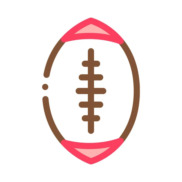 Rugby Ball Icono Vector Esquema Ilustración — Vector de stock