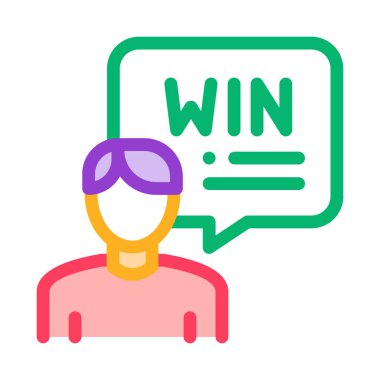 Kazanan Adam Simge Vektör Özeti Çizimi