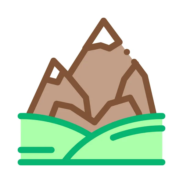 Góry z ikoną śniegu Wektor zarys ilustracji — Wektor stockowy