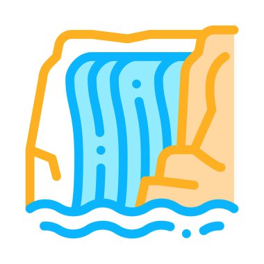 Dağlardaki Şelale Simge Vektör Özeti ResimleriComment