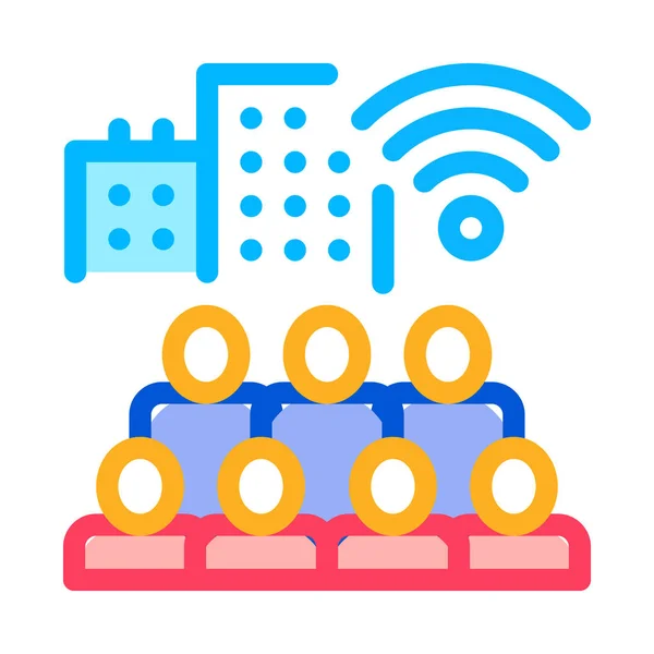 Residents Connect Illustration des contours vectoriels de l'icône Wi-Fi — Image vectorielle