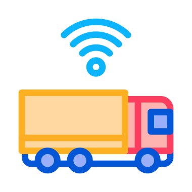 Kamyon Simgesi Vektör Özeti Çizimi