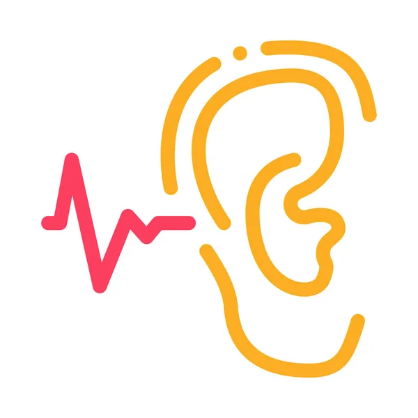 Making Sounds By Ear Icon Vector Outline Illustration — Stock Vector