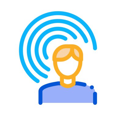 Erkek İşitme Simgesi Vektör Özeti Çizimi