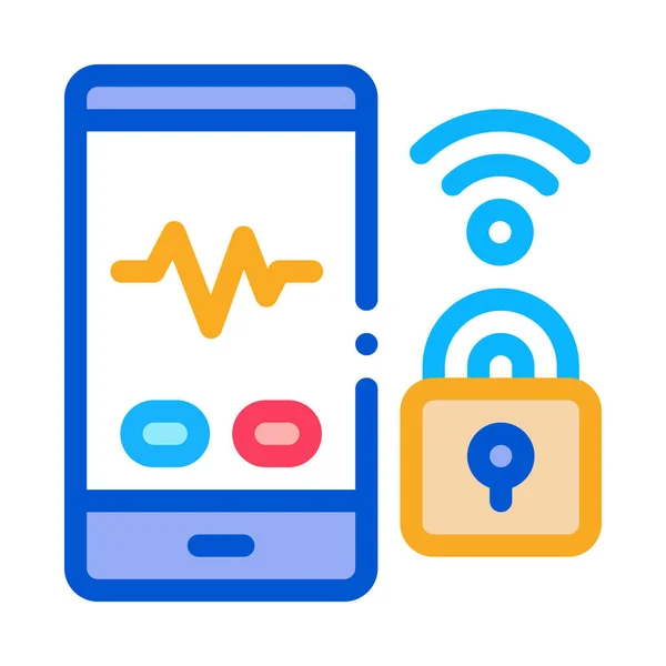 Illustration des contours vectoriels de l'icône de défense Wi-Fi — Image vectorielle