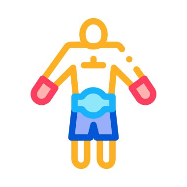 Kazanan Boksör Simgesi Vektör Özeti Çizimi