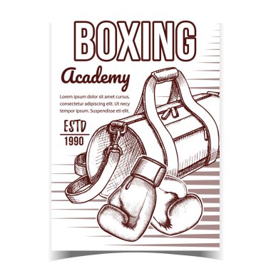 Boxing Sport Academy Advertising Banner Vector clipart