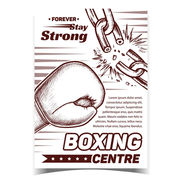 Boxing Sport Centre Publicidade Banner Vector — Vetor de Stock