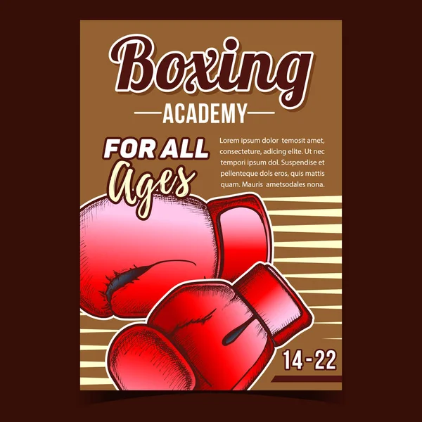 Academia de Boxe Criativa Publicidade Poster Vector — Vetor de Stock