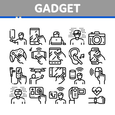 Gadget ve Aygıt Koleksiyonu Simgeleri Vektörü Ayarla