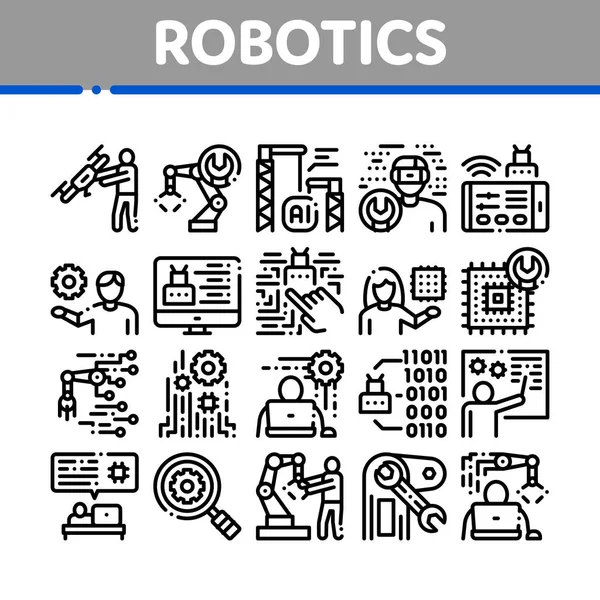 Robotics Master Collection Icons Set Vector — Stock Vector