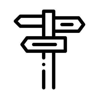 Yön Plakası Simge Simgesi İnce Çizgi Vektörü