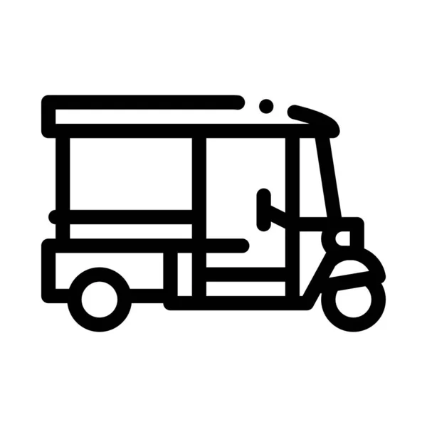 Tuk Tuk Thaïlande Transport Icon Vecteur de ligne mince — Image vectorielle