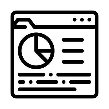 Çevrimiçi İstatistik Analiz Simgesi İnce Satır Vektörü