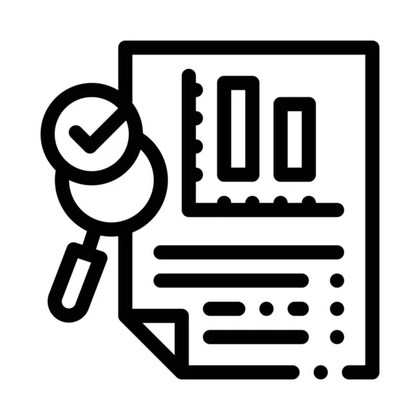 File Infographic Research Icon Tenká čára vektoru — Stockový vektor