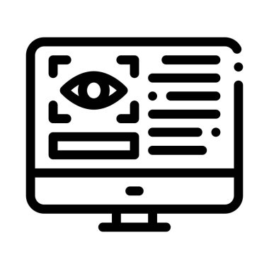 Optometri Çevrimiçi Bilgi Simgesi İnce Satır Vektörü