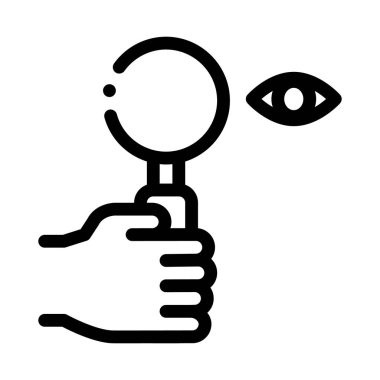 İnsan Gözü Optik Araştırma Simgesi İnce Çizgi Vektörü