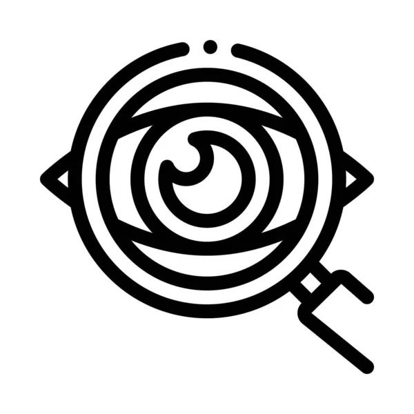 Вектор тонкой линии иконы оптического исследования глаз — стоковый вектор