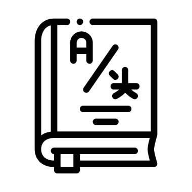 Sözlük veya Eğitim Kitabı Simgesi İnce Satır Vektörü