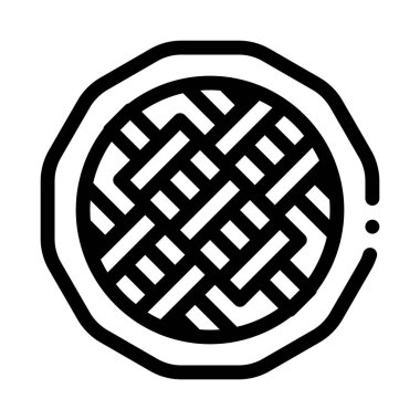 Turta Doldurulmuş Et veya Reçel Gıda Simgesi İnce Çizgi Vektörü