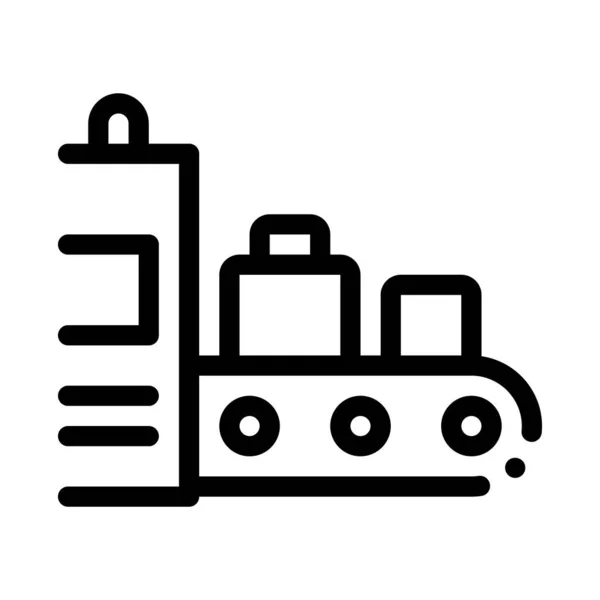 Sistema de Segurança de Bagagem Ícone Thin Line Vector —  Vetores de Stock