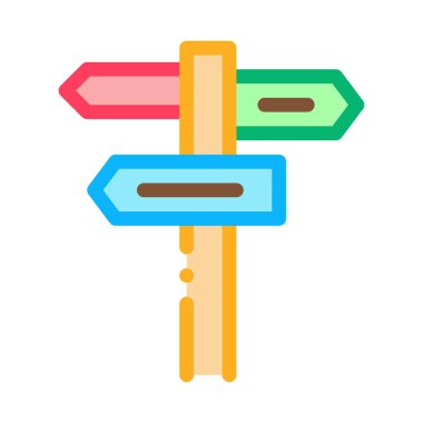 Yön Plakası Simge Simgesi İnce Çizgi Vektörü