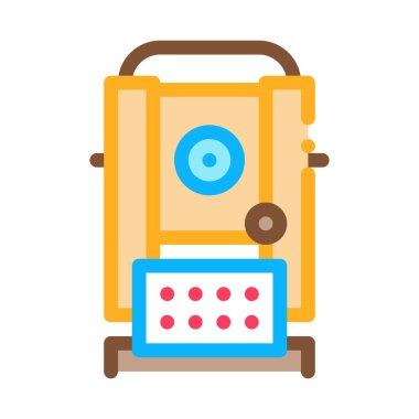 Topografi Araştırma Aracı Simgesi İnce Satır Vektörü