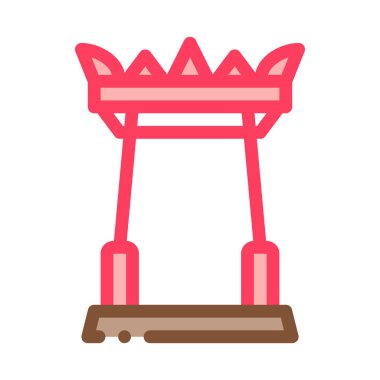 Tayland Ulusal Kulesi Simge İnce Çizgi Vektörü