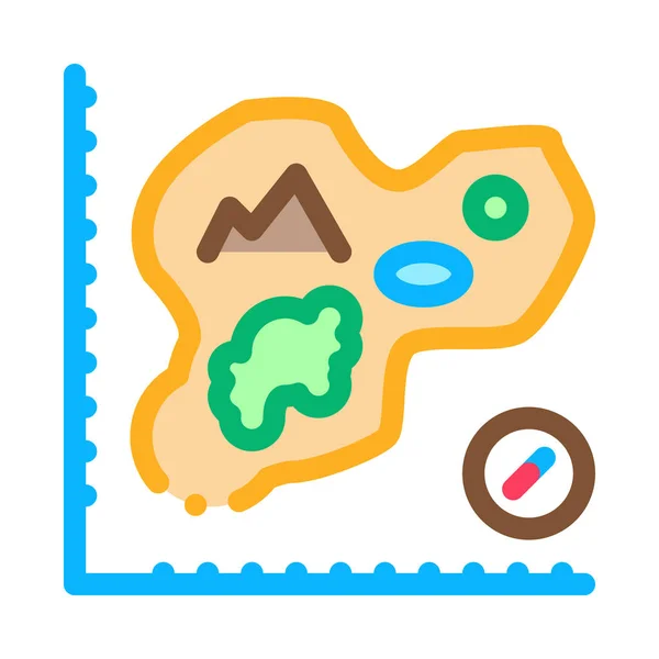 Map Of Island, Cartography Icon Thin Line Vector — Stockvector
