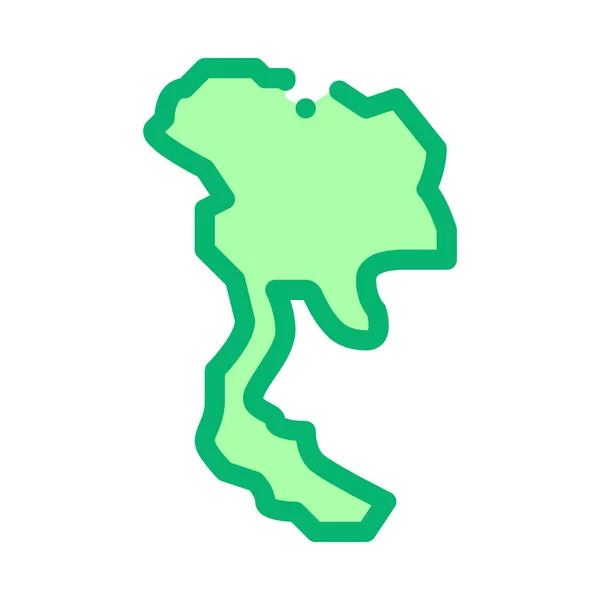 Thailand Geographic Map Icon Thin Line Vector — Stockvector