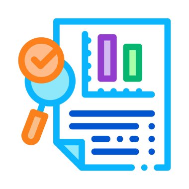 Dosya Bilgisel Araştırma Simgesi İnce Satır Vektörü